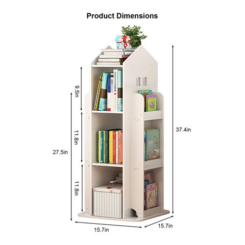 Bibliothèque rotative à 4 niveaux, Blanc