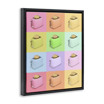 Cadre flottant Golden Disco Toaster Collage, design par Lish Creative
