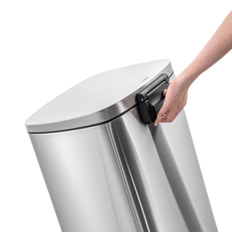 Qualiazero 13.2 Gallon Trash Can, Rectangular Step On Kitchen Trash Can,  White - Yahoo Shopping