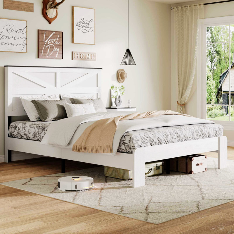 Bed Frame With Headboard, Wood Platform Bed Frame For Bedroom
