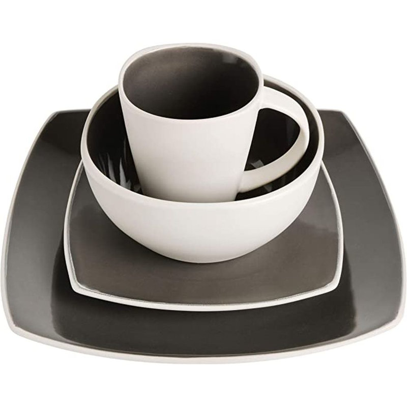 Vaisselle Ivy Bronx - service pour 4, Gris / Blanc