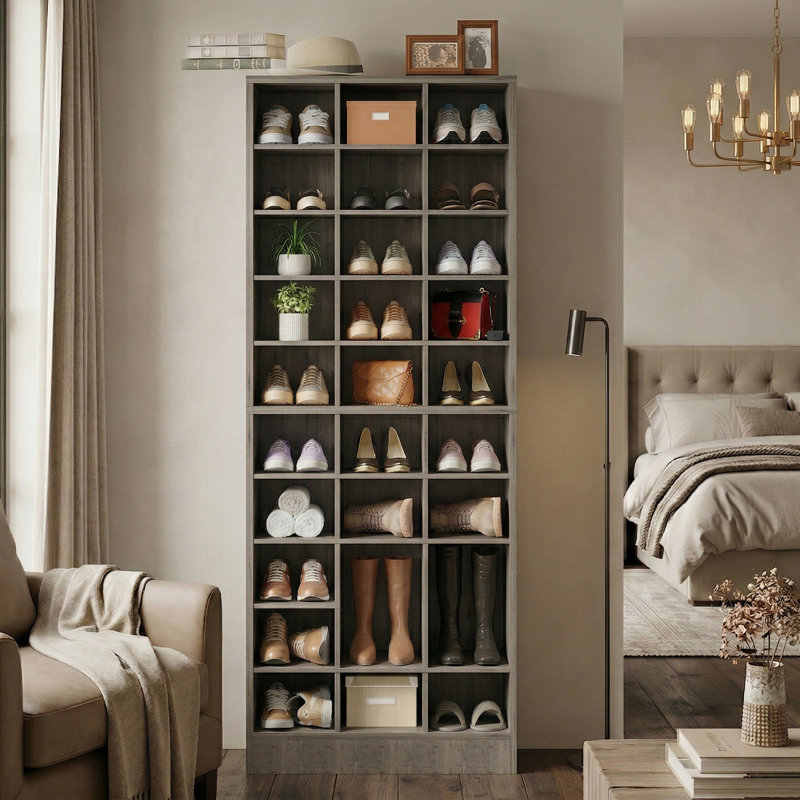 Rangement à chaussures 30 paires, Gris