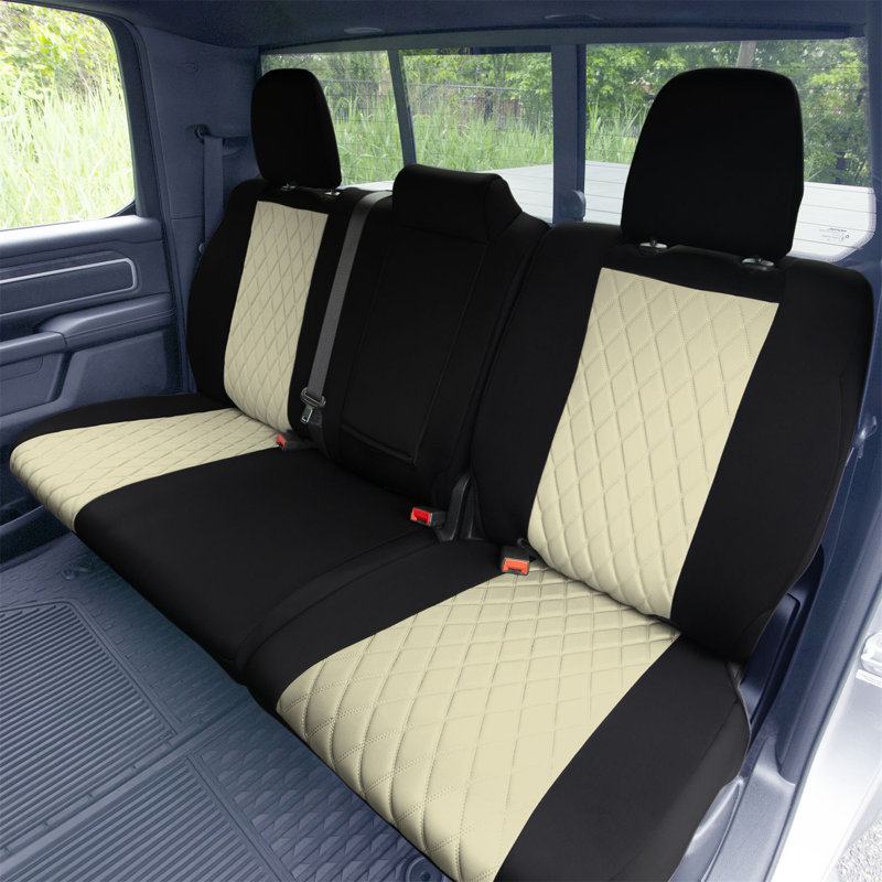 Neoprene CustomtoFit Seat Covers for 2019 to 2022 Dodge RAM 1500 Rear Set, Beige