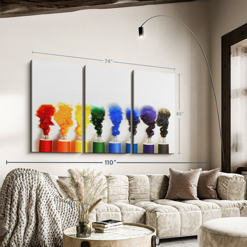 "Tubes de peinture acrylique" sur toile, H 48 po x l 74 po