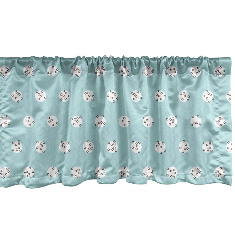 Ensemble de 2 cantonnières Ambesonne bleu pâle bleu ciel et blanc, L 42 po x L 12 po