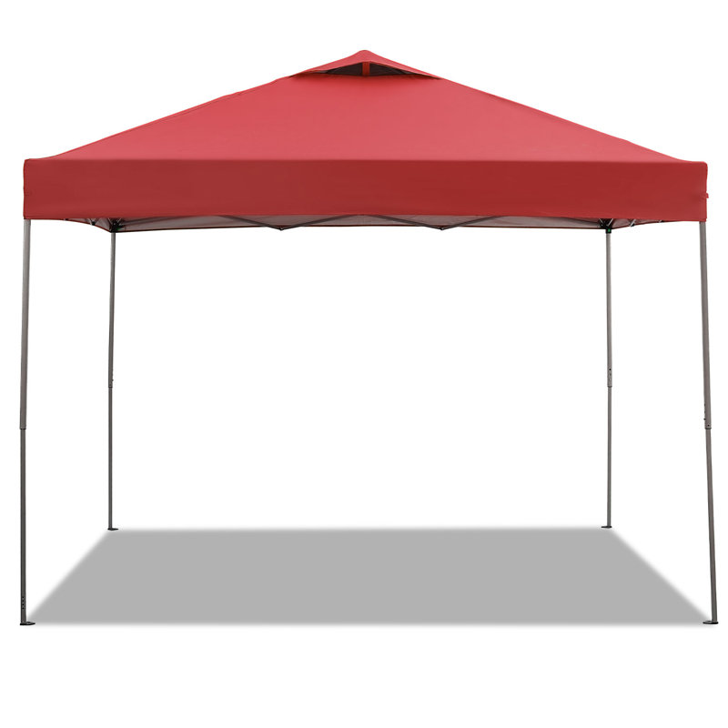 10 Ft. W x 10 Ft. D Metal Pop-up Canopy, Red