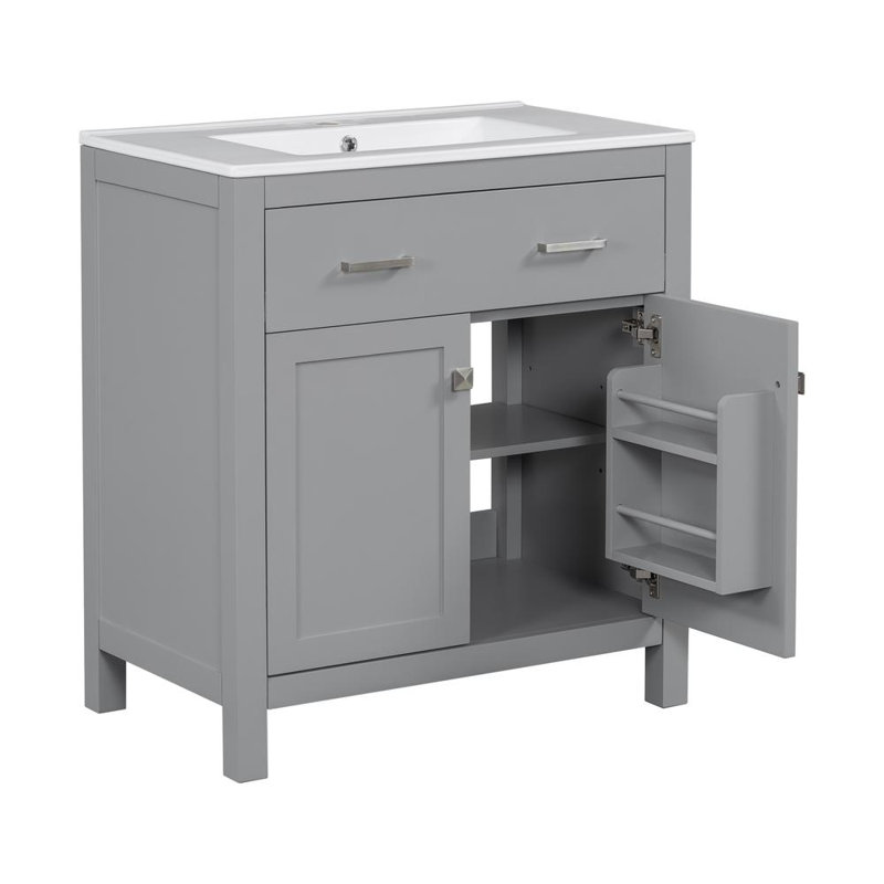 60" Double Bathroom Vanity, Gray