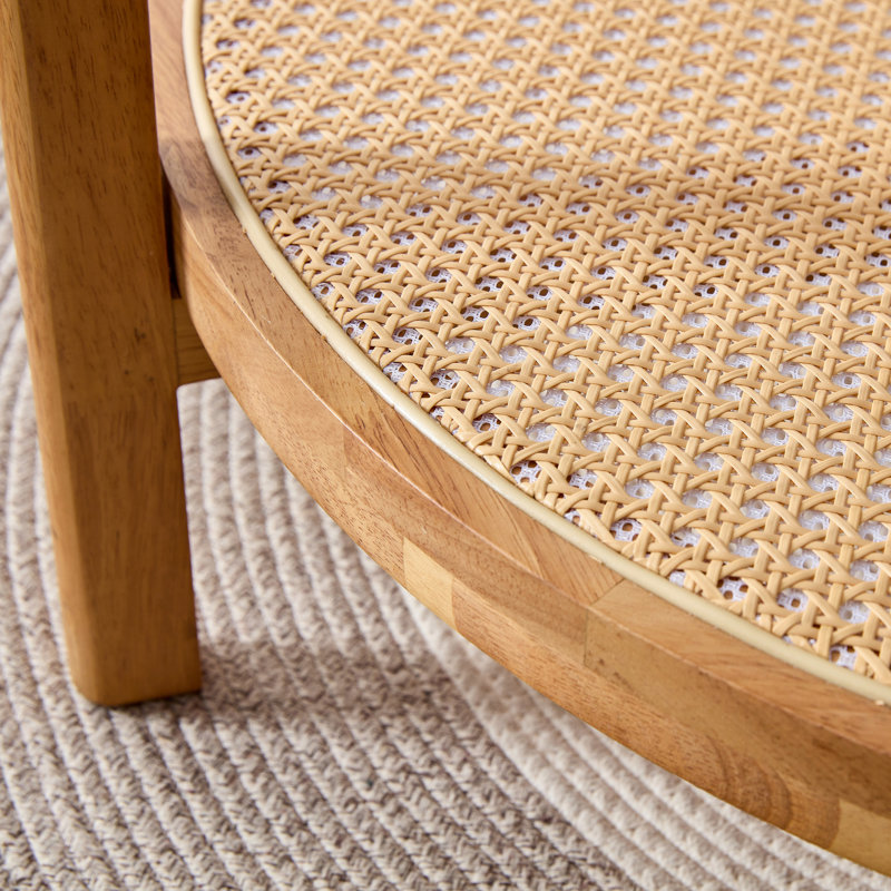 Table basse ronde avec tablette ouverte