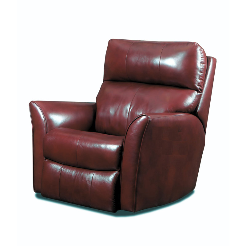Fauteuil inclinable et berçant en cuir Stardust, Berçant, Rouge