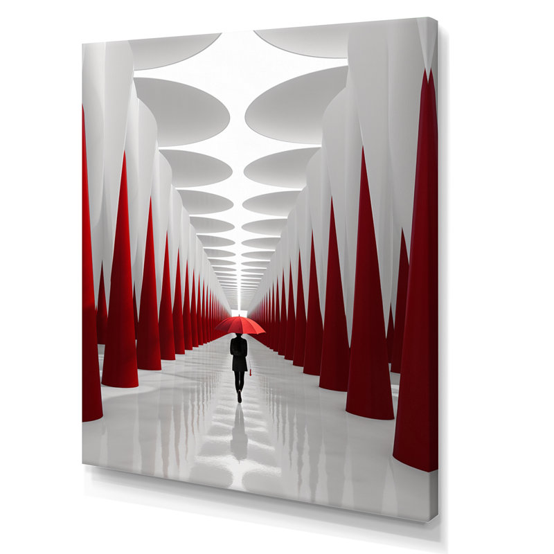 " Red White Path To The Dream I ", 40" H x 30"W x 1.5" D, Wrapped Canvas