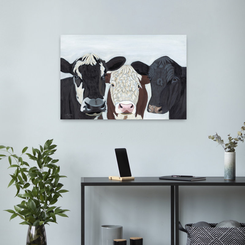 Portrait de vache contemporain, H 16 po x l 24 po