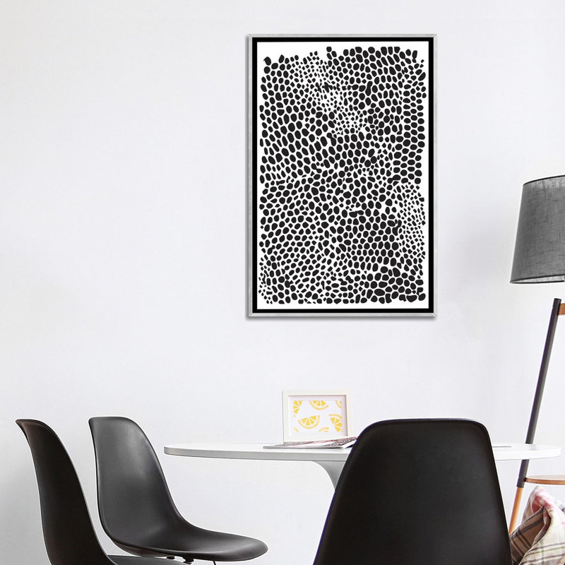 « snakeskin'-impression », reproduction d’art, Toile avec cadre argenté, H 60 po x l 40po x P 1,5 po