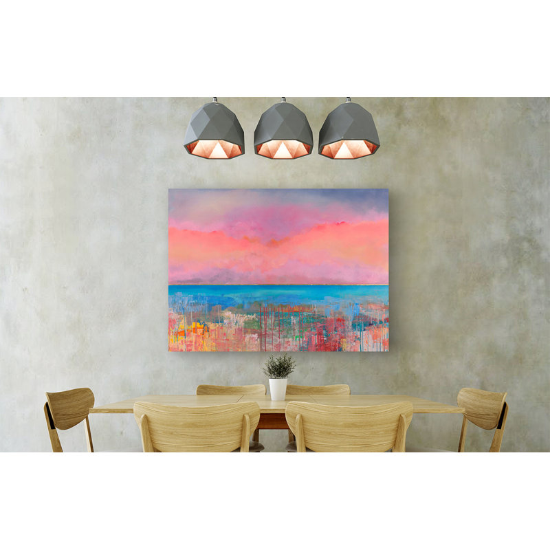 Pink Endless Sunset by Italo Corrado - Wrapped Canvas Painting, 70cm H x 100cm W x 4cm D