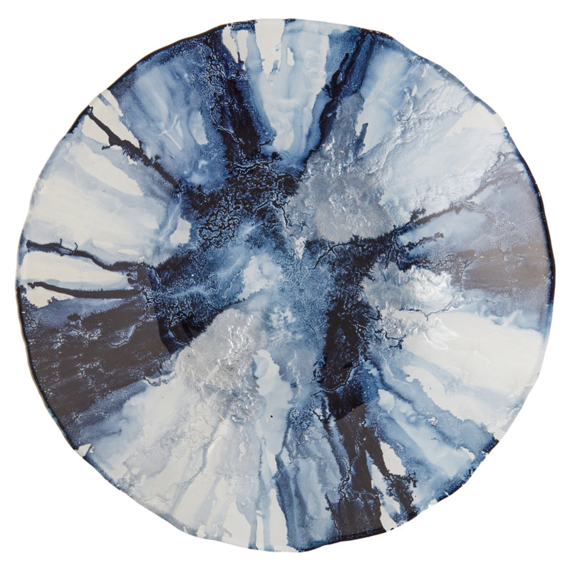 Abstract Bowl, 7.5cm H x 40cm W x 40cm D, Blue/Grey