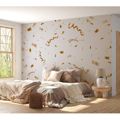 Papier peint de qualité supérieure - Célébration des confettis dorés