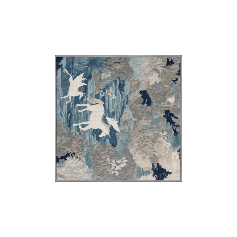Tapis gris soyeux et moelleux, Carré 6 pi