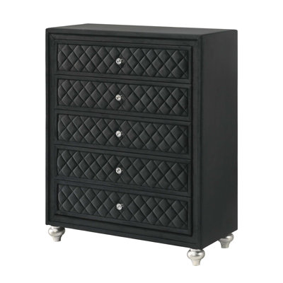 black dresser with crystal knobs Finally Home Furnishings main image 1