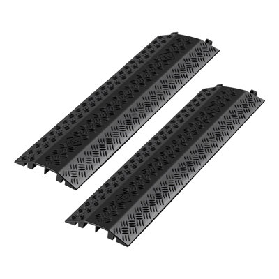 2-Pack Heavy Duty Drop Over Cable Protector Ramp - 17,500 lbs Load Capacity Cord Cover for Indoor & Outdoor Use