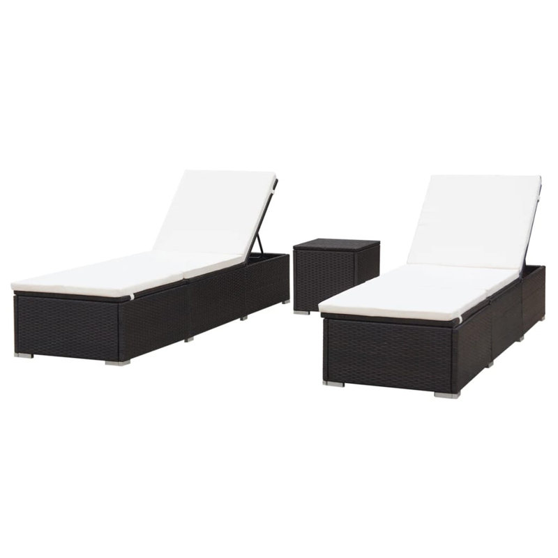 Chaise longue d'extérieur en osier Edyn - ensemble de 2