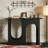 Narrow Sofa Table Behind Couch with Arched Design