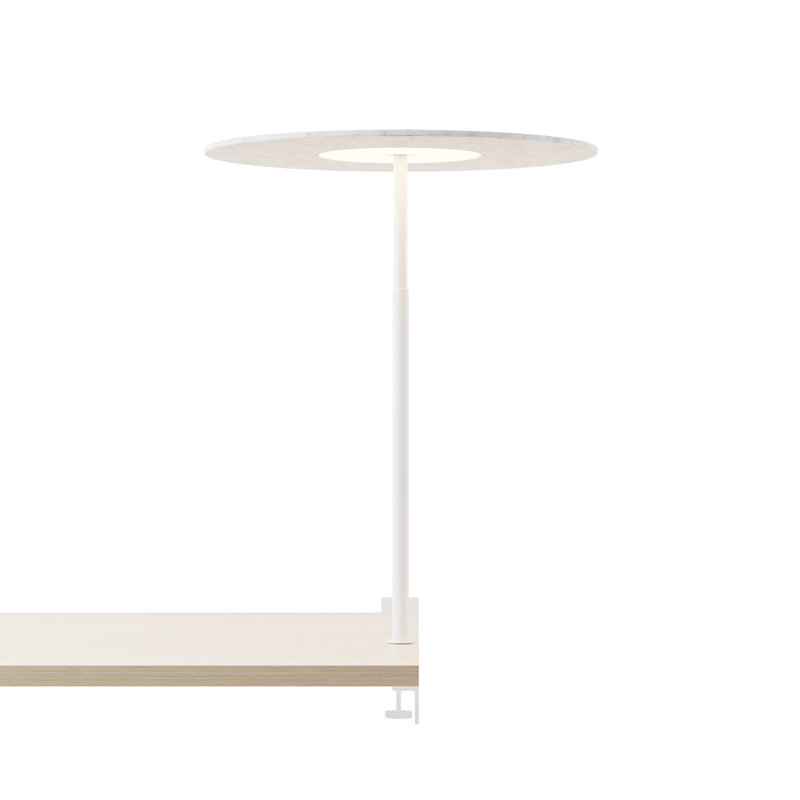 Yurei Co-Working Lamp Edge Clamp with 14" Matel Shade, Interior, White, Light Gray