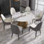 Ensemble de salle à manger moderne 7 pièces en pierre frittée avec base piédestal-3476772-3476773