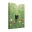 Chat noir dans un jardin fleuri, toile tendue sur châssis, lot de 1-850069380