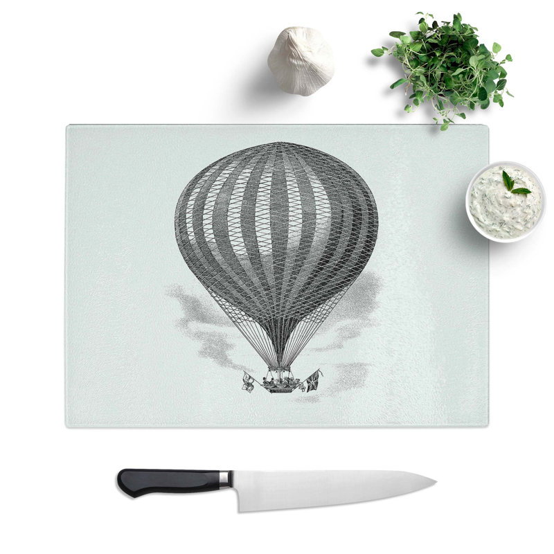 Glass Hot Air Balloon by John Wise Chopping Board, 39 cm W x 28.5 cm L