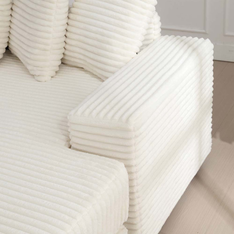 Canapé en L surdimensionné à deux pièces, Beige, Orienté à droite