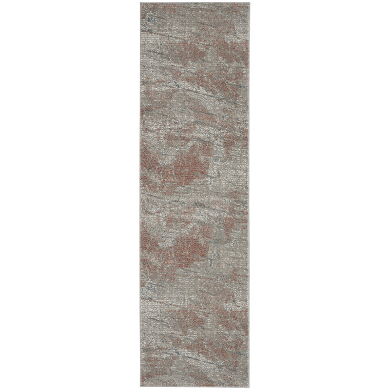Tapis gris Modern, Tapis de couloir 2 pi 2 po x 7 pi 6 po