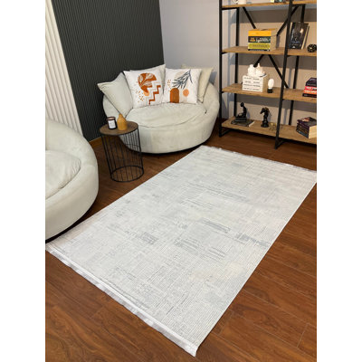 Tapis 100% bambou de qualité supérieure Nesbitt, 47,2 po x 70,9 po | Antibactérien, antidérapant, dessous, 0,3 po d'épaisseur | Nettoyage à sec, couleur blanche élégante | Idéal pour le salon, la chambre à coucher et le bureau, conception écologique