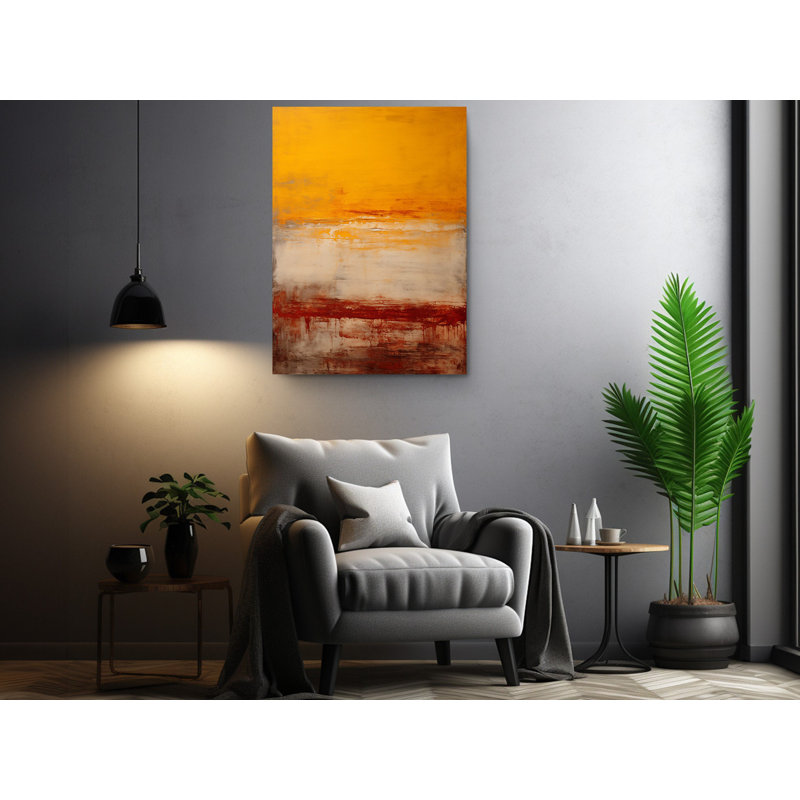 «Hot Summer In Desert», peinture expressionniste, abstrait, art contemporain, H 45 po x l 30 po