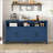 Modern 4-Door Sideboard Buffet With Power Outlets & USB Ports, Adjustable Shelves And Half-Open Storage Cabinet, Metal Accents & Aluminum Handles For Living Room, Dining Room, Entryway-1193033295