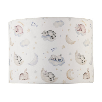 18cm H Fabric Drum Lamp Shade ( No Direct Attachment Method ) in White