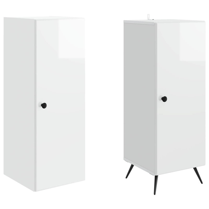 2 -Door 4 Storage Cabinet, High Gloss White