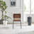 Dorsey Tan Upholstered Faux Leather Dining Chairs - Modern Mid Century Industrial Style