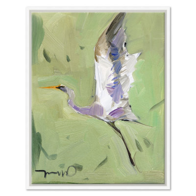 Crane Flying Print by Joseph Mota