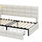 Upholstered Twin Daybed With Dual Storage Drawers, Charging Station, LED Lighting, And Storage Headboard-777479122