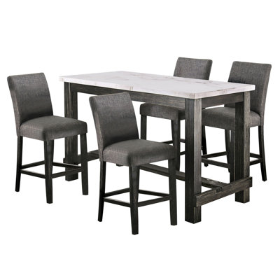 Kalb Wood 5-Piece Counter Height Dining Table Set
