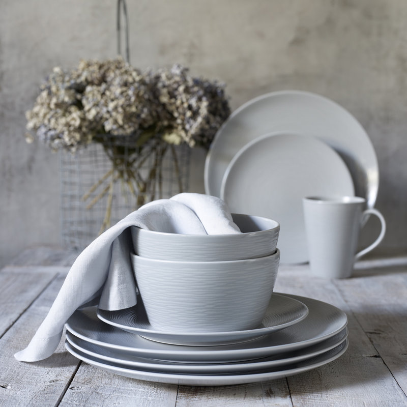 Couvert individuel 4 pièces Noritake Colorscapes Swirl, gris