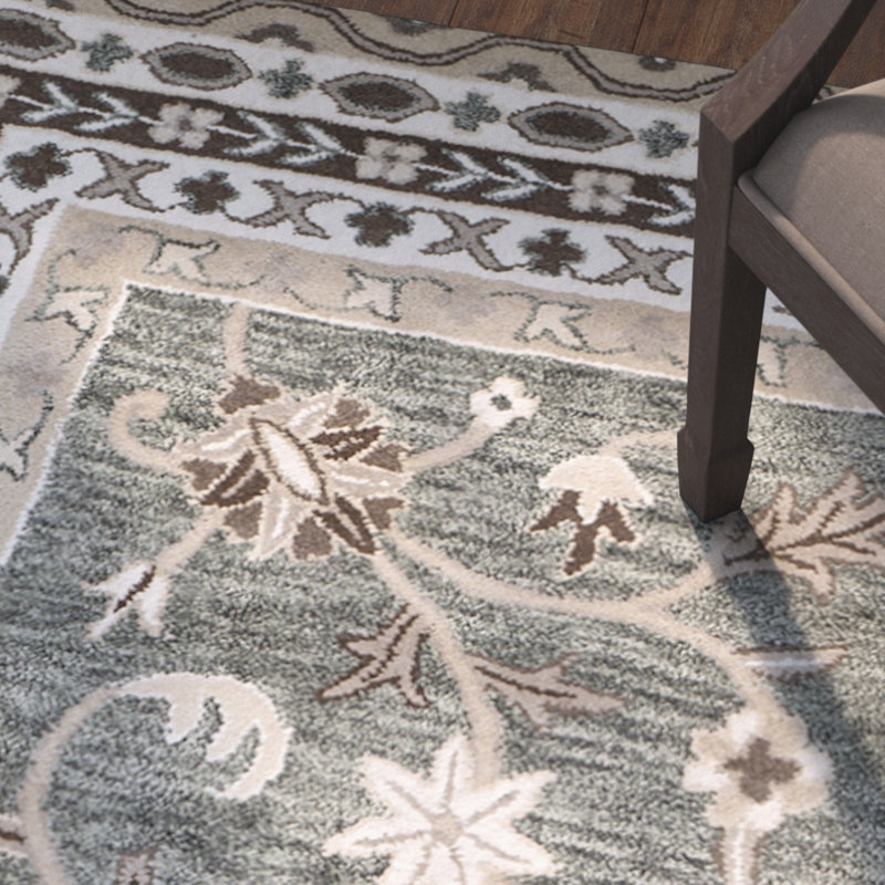 Tapis oriental en laine touffeté à la main Shillington, Rectangle 4 pi x 6 pi