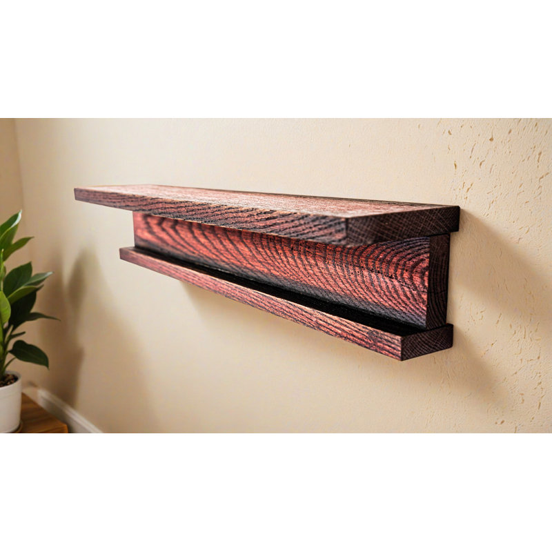 Rayne Grande tablette d'exposition en chêne, H 6,75 po x l 63 po x P 6 po