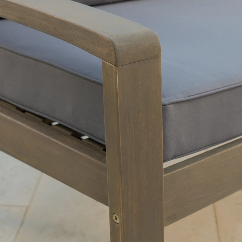 Causeuse d'extérieur grise + table basse, Gris