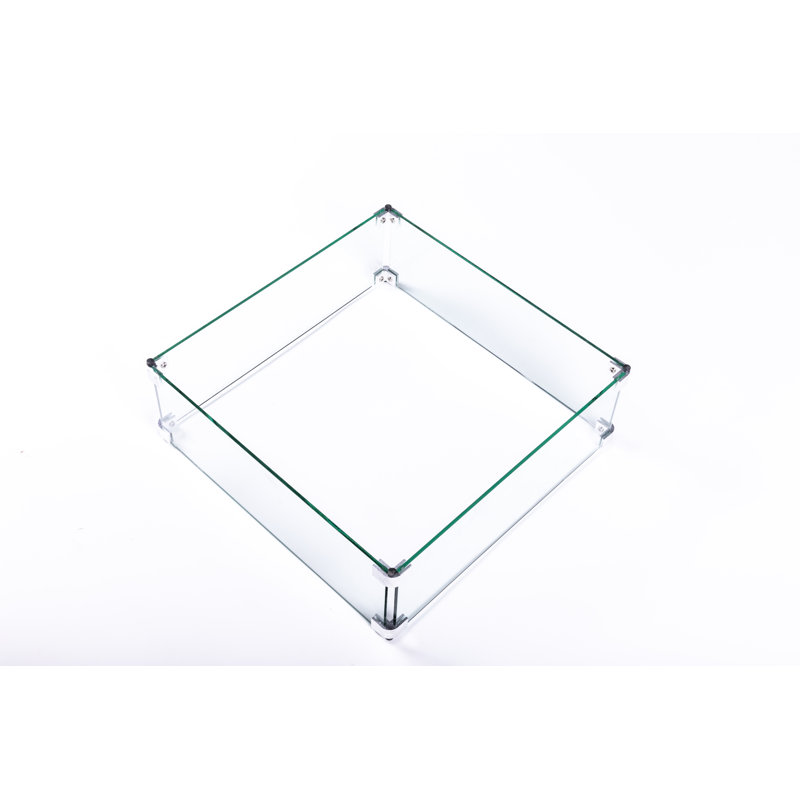 18.9'' Square Glass Fire Pit Accessory