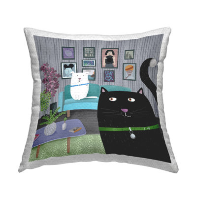 Rock The Moment Family Pets Living Room Scene Outdoor Printed Pillow by Carla Daly