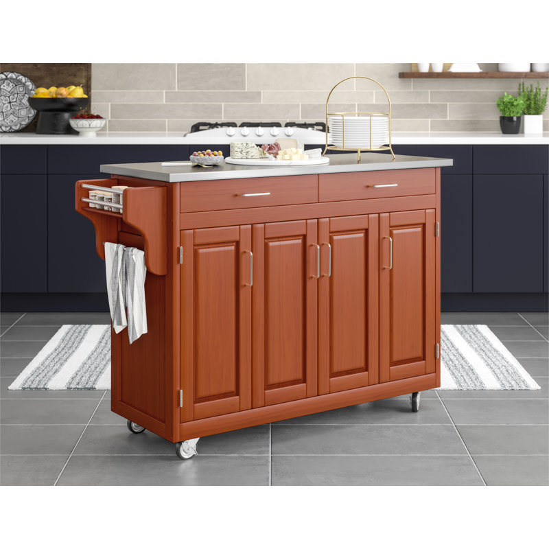 Littrell Kitchen Island, Cottage Oak
