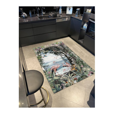 Tapis décoratif lavable à la machine Vintage