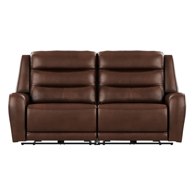 Two-piece Power Recline Leather Loveseat