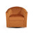 Upholstered Orange Velvet Swivel Barrel Chair-499469535