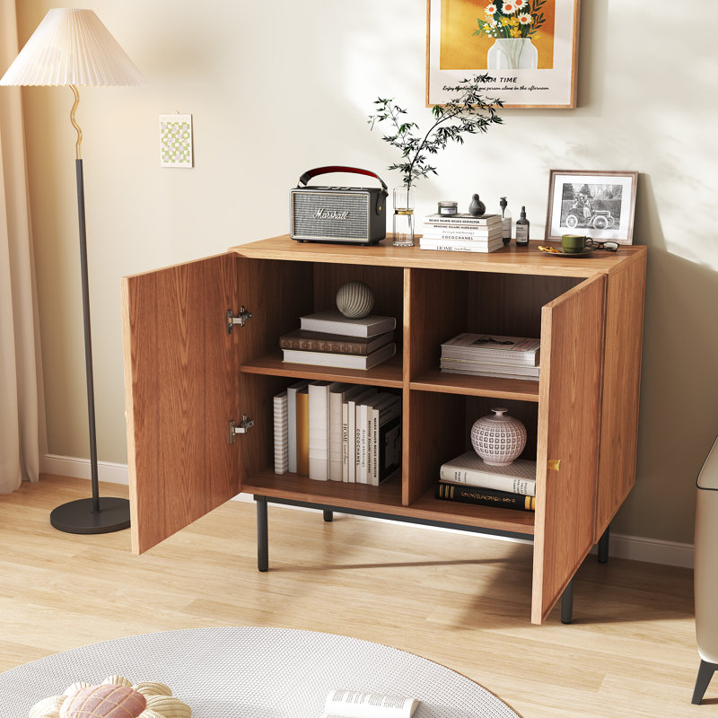 Warm Walnut 31.5" Sideboard with Adjustable Shelves